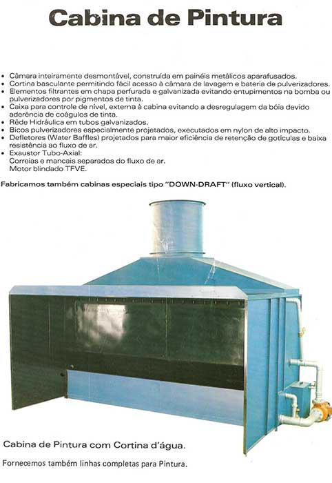Cabine de pintura com cortina de água